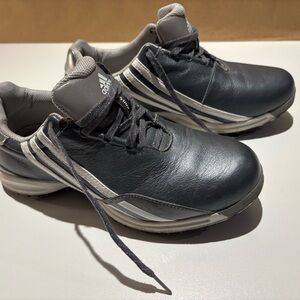 Ladies Adidas Dark Grey and White Athletic Golf Shoes